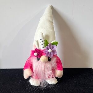 Pink and White Unicorn Gnome Plush Toy